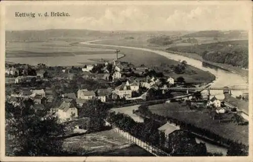 Ak Kettwig vor der Brücke Kettwig Essen im Ruhrgebiet, Gesamtansicht