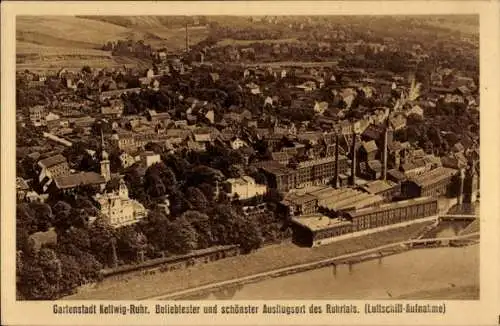 Ak Kettwig Essen im Ruhrgebiet, Fliegeraufnahme der Stadt