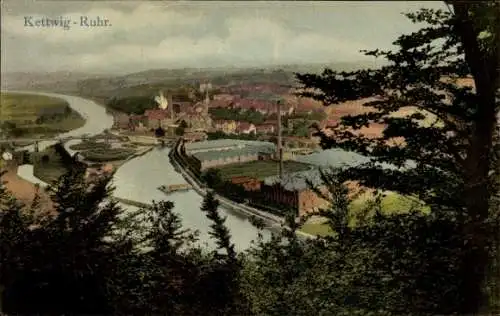 Ak Kettwig Essen im Ruhrgebiet, Druchblick zur Stadt