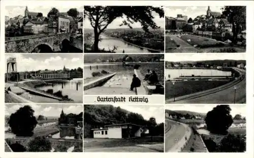 Ak Kettwig Essen im Ruhrgebiet, Gesamtansicht der Gartenstadt, Teilansichten