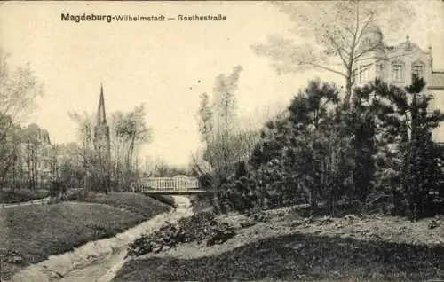 Ak Magdeburg Wilhelmstadt, Goethestraße