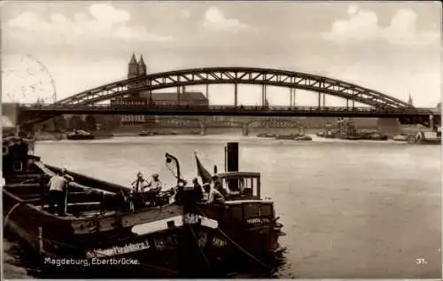 Ak Magdeburg an der Elbe,  Ebertbrücke.