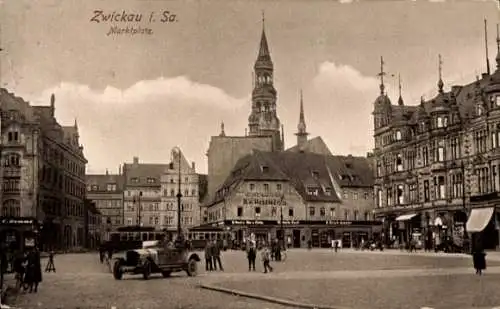 Ak Zwickau in Sachsen, Marktplatz