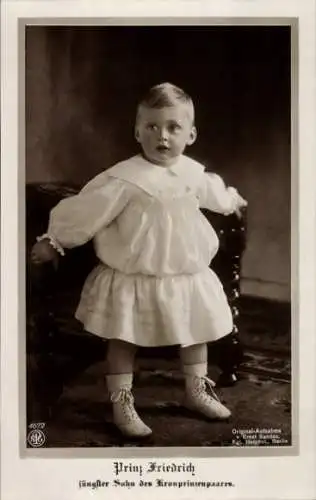 Ak Prinz Friedrich, Jüngster Sohn des Kronprinzenpaares, Portrait