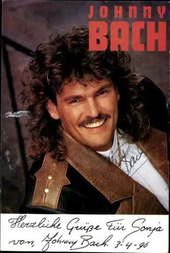 Ak Sänger Johnny Bach, Autogramm