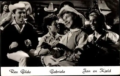 Ak Sänger Rex Gildo, Gabriele, Jan en Kjeld, Filmszene Marina
