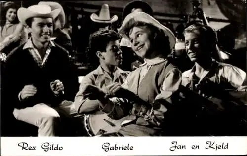 Ak Sänger Rex Gildo, Gabriele, Jan en Kjeld, Filmszene Marina