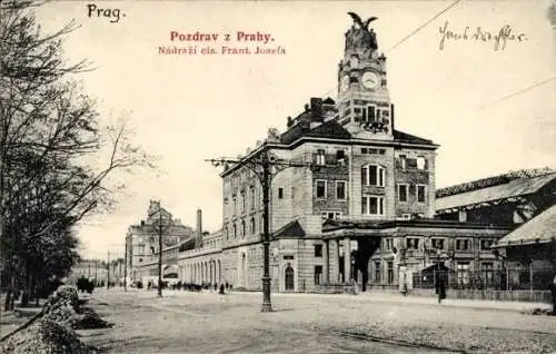 Ak Praha Prag Tschechien, Franz Josef Bahnhof