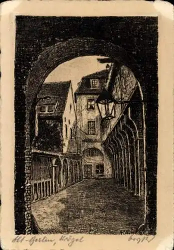 Künstler Ak Berlin Mitte, Krögel, Altstadt