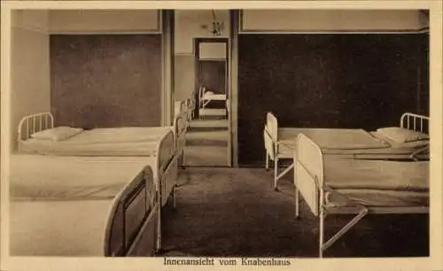 Ak Szklarska Poręba Schreiberhau Riesengebirge Schlesien, Schlafraum vom Knabenhaus