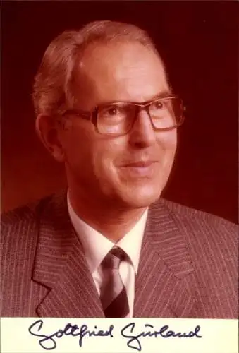 Foto Politiker Gottfried Gurland, Oberbürgermeister der Stadt Wuppertal, Autogramm