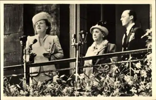Ak Juliana der Niederlande, Prinz Bernhard der Niederlande, Königin Wilhelmina, Amsterdam 1948