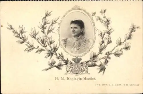 Passepartout Ak Königin-Mutter der Niederlande, Emma zu Waldeck und Pyrmont