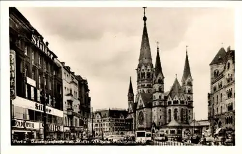 Ak Berlin Charlottenburg, Kurfürstendamm, Tauenzinienstraße, Raffer-Wilhelm-Gedächtniskirche, ...