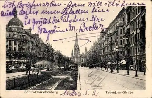 Ak Berlin Charlottenburg, Tauentzienstraße, Kaiser Wilhelm Gedächtniskirche
