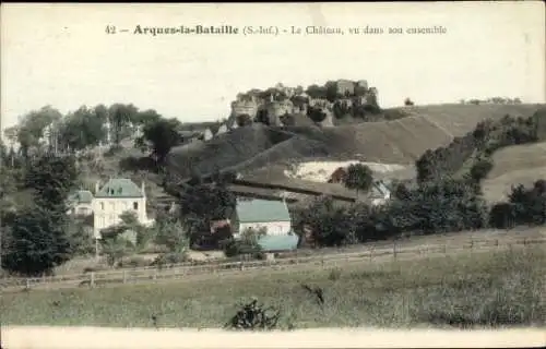 CPA Arques la Bataille Seine Maritime, Château, vu dans son ensemble