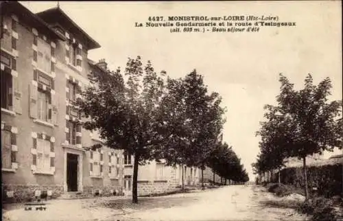 Ak Monistrol sur Loire Haut Loire, Nouvelle Gendarmerie, Route d'Yssingeaux