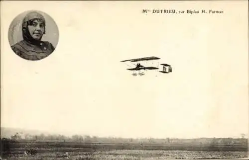 CPA Mme Dutrieu, Biplan H. Farman, Flugzeug