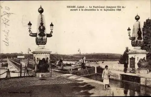 Ak Briare Loiret,  Pont-Canal, Länge 662 m, Historisches Datum 16.09.1896