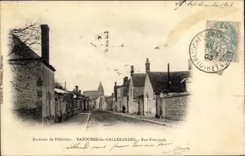 Ak Bazoches les Gallerandes Loiret, Rue Principale