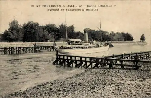 Ak Le Pouliguen Loire Atlantique, L'Emile Solaeroup partant en excursion a Belle-Ile
