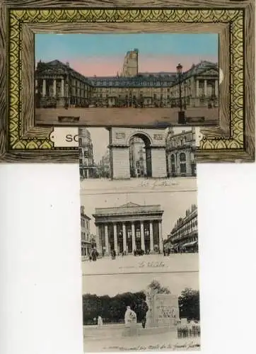 Leporello Ak Dijon Côte d'Or, Schloss, Theater, Denkmal