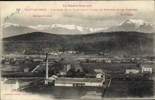 Ak Saint Gaudens Haute Garonne, Vue prise de la Ville sur la Plains de Miramont, Pyrenees