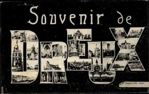 Ak Dreux Eure et Loir, Souvenir de  verschiedene Ansichten, n-Text