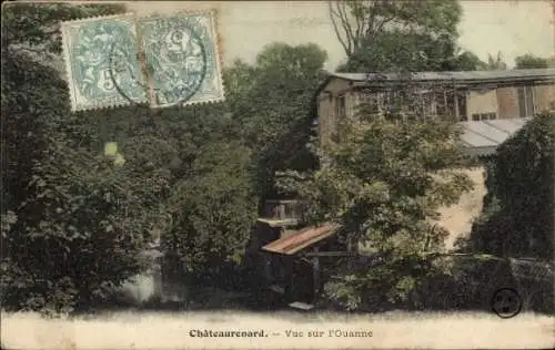 Ak Châteaurenard Bouches du Rhône, Ruhiger Fluss, Gebäude, Bäume, alte Architektur
