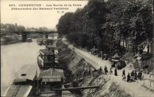 Ak Charenton le Pont Val de Marne, Anlegestelle der Pariser Schiffe