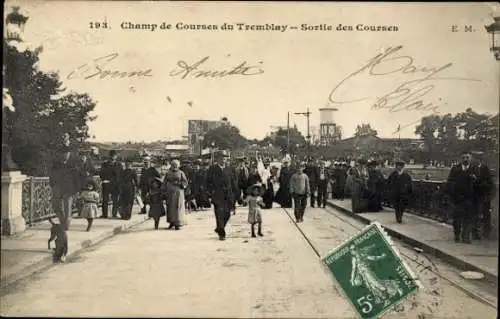 Ak Champigny sur Marne Val de Marne, Champ de Courses du Tremblay, Pferderennbahn, Besucher