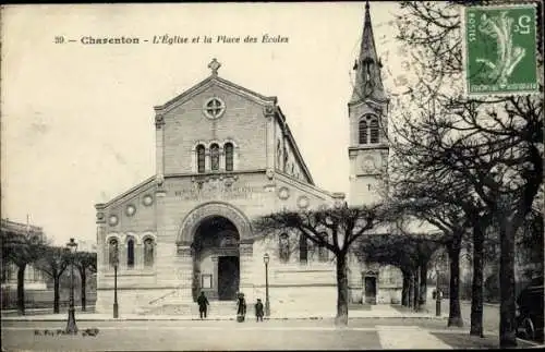 Ak Charenton le Pont Val de Marne, Kirche und Platz der Schulen,  von   Architektur