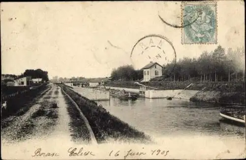 Ak Boran sur Oise, Fjordlandschaft, Boote, Gebäude, Poststempel, älteres Foto