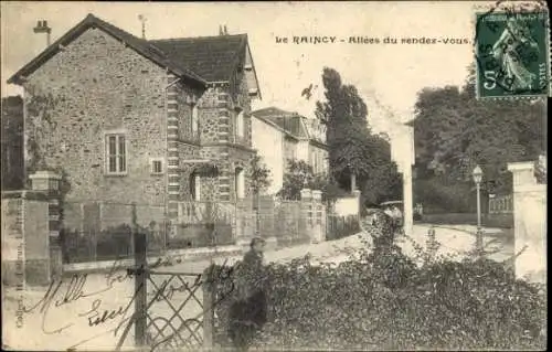 Ak Le Raincy Seine Saint Denis, Viktorianisches Haus, Allee, Menschen, Bäume