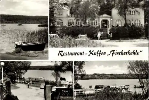 Ak Buckow in der Märkischen Schweiz, Restaurant-Kaffee Fischerkehle, Schermützelsee, Boot, Natur,