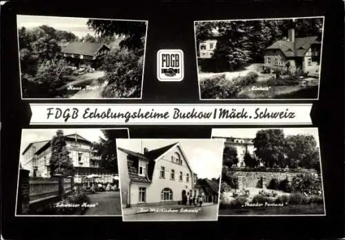 Ak Buckow, FDGB Erholungsheime, Haus Tirol, Einheit, Theodor Fontane, Zur Märkischen Schweiz