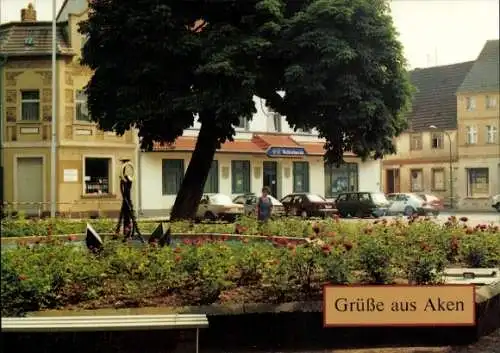 Ak Aken an der Elbe Sachsen Anhalt, Marktplatz