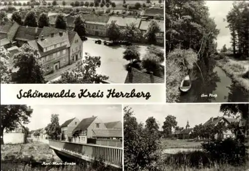 Ak Schönewalde Brandenburg, Karl-Marx-Straße, Teilansicht