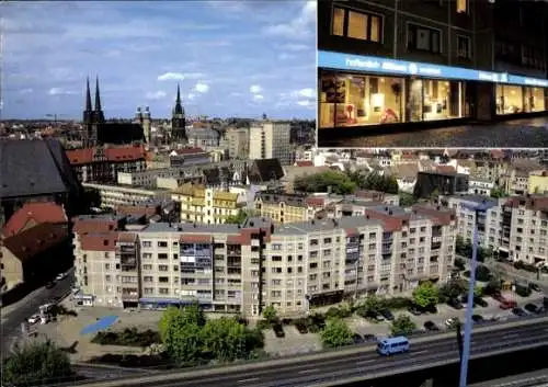 Ak Halle an der Saale, Luftaufnahme von  Innenstadt, moderne Architektur,  Gebäude