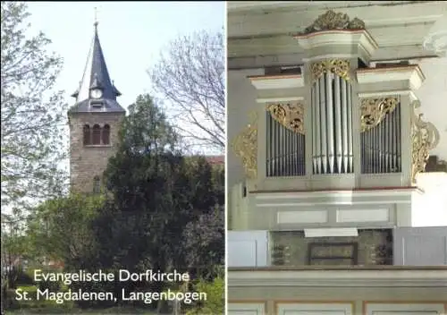 Ak Langenbogen Teutschenthal in Sachsen Anhalt, Evangelische Dorfkirche,  Barockorgel