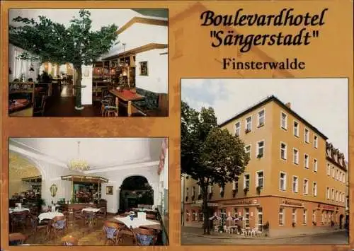 Ak Finsterwalde in der Niederlausitz, Boulevardhotel Sängerstadt, Restaurantbereich, Innenansicht