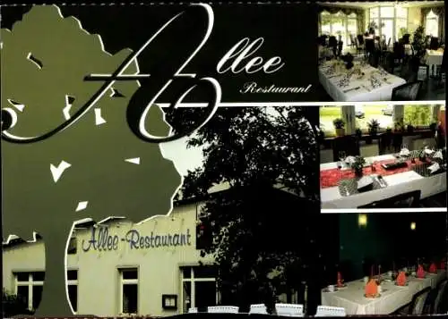Ak Hoyerswerda in der Oberlausitz, Allee Restaurant, Innenansicht, Tischdekoration, Gäste