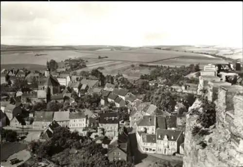 Ak Mansfeld im Harzvorland, Panoramablick auf Stadt, Kirche, Felder,  Architektur