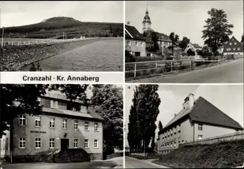 Ak Cranzahl Sehmatal im Erzgebirge, Talsperre, Bärenstein, Wolf-Göftel-Oberschule, Kulturhaus