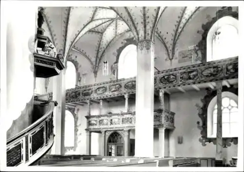 Ak Dippoldiswalde im Erzgebirge, Ev.-luth. Stadtkirche St. Marien und Laurentius, Inneres