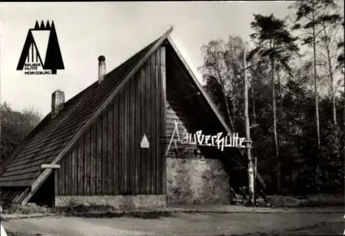 Ak Moritzburg in Sachsen, Mischung aus Natur und Architektur, Holzgebäude, Gastronomie, Waldumgeb