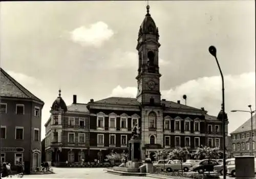 Ak Großenhain Sachsen, Rathaus, alte Architektur, Wolken am Himmel, s Foto, keine Personen sichtb