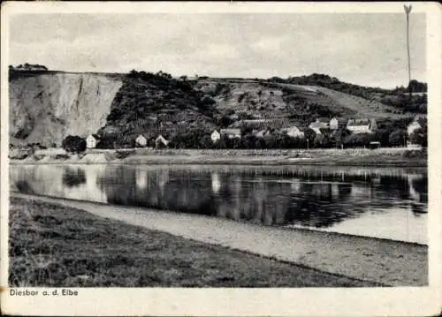 Ak Diesbar Seußlitz Nünchritz an der Elbe, Gesamtansicht