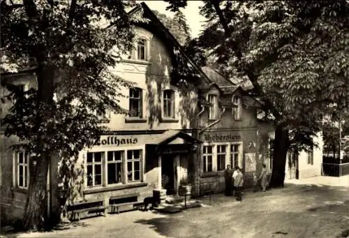 Ak Bieberstein Reinsberg in Sachsen, Zollhaus, Theberstein, Gästehaus,  Architektur, Bäume