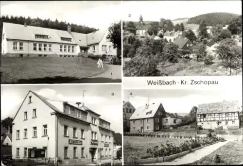 Ak Weißbach Amtsberg im Erzgebirge, Kindergarten, Teilansicht, Rathaus, Am Park